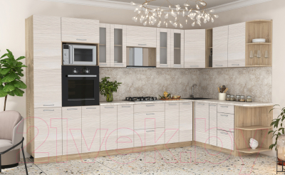 Готовая кухня Интерлиния Мила 1.88x3.4 правая