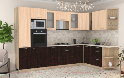 Готовая кухня Интерлиния Мила 1.88x3.2 правая