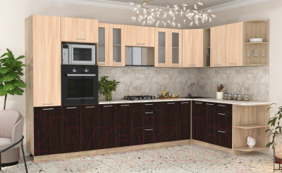 Готовая кухня Интерлиния Мила 1.88x3.4 правая