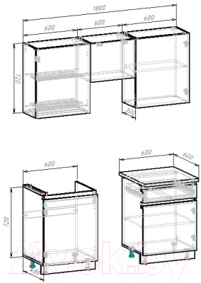 Готовая кухня ВерсоМебель Эко-8 1.8