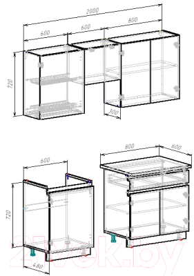 Готовая кухня ВерсоМебель Эко-8 2.0