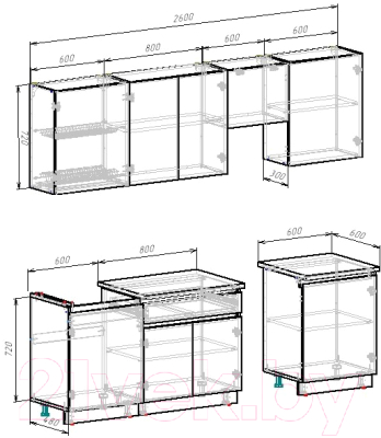 Готовая кухня ВерсоМебель Эко-8 2.6
