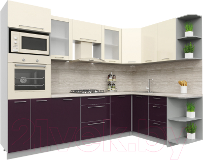 Готовая кухня Интерлиния Мила Пластик 1.68x2.8 правая - фото