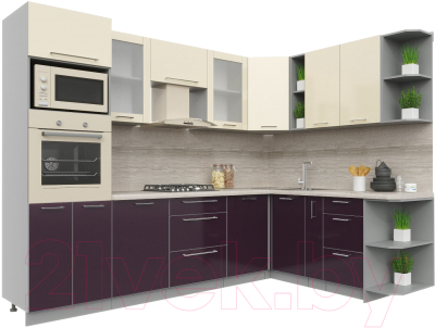 Готовая кухня Интерлиния Мила Пластик 1.88x2.8 правая - фото