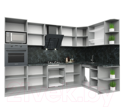 Готовая кухня Интерлиния Мила Пластик 1.68x3.0 правая