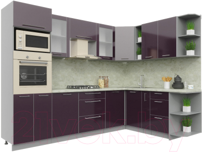 Готовая кухня Интерлиния Мила Пластик 1.88x2.8 правая - фото