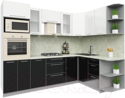 Готовая кухня Интерлиния Мила Пластик 1.68x2.6 правая - фото