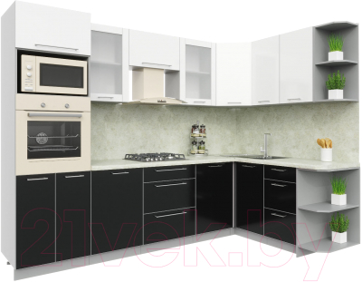 Готовая кухня Интерлиния Мила Пластик 1.68x2.8 правая - фото