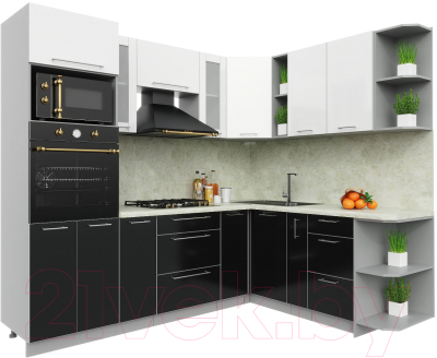 Готовая кухня Интерлиния Мила Пластик 1.88x2.4 правая - фото