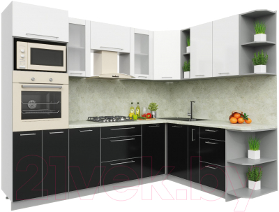 Готовая кухня Интерлиния Мила Пластик 1.88x2.6 правая - фото