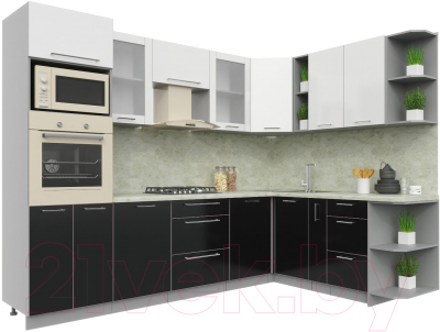Готовая кухня Интерлиния Мила Пластик 1.88x2.8 правая - фото