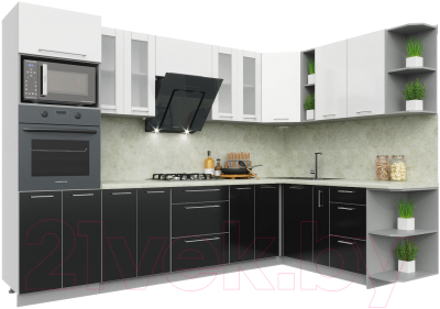 Готовая кухня Интерлиния Мила Пластик 1.88x3.0 правая - фото
