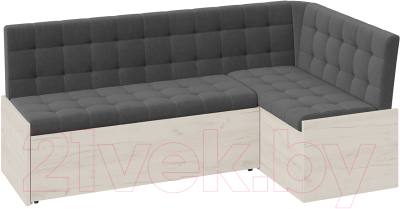 Уголок кухонный мягкий ТриЯ Форест со спальным местом (дуб крафт белый/велюр серый) - фото