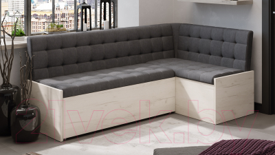 Уголок кухонный мягкий ТриЯ Форест со спальным местом (дуб крафт белый/велюр серый)