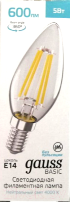 Лампа Gauss Basic Filament Candle E14 5W 4000K / 50312252
