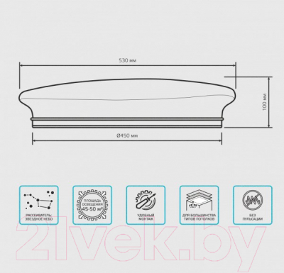 Потолочный светильник Gauss Basic Space Stone 995438260
