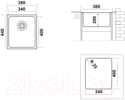 Мойка кухонная Ukinox Лофт LOB340.400-GT10P