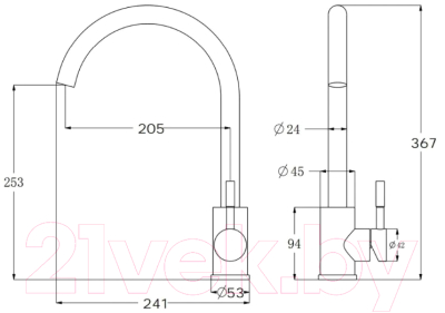 Смеситель Esko K45 Beige