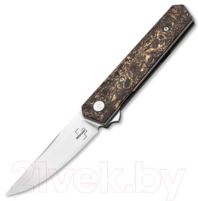 Нож складной Boker Plus Kwaiken Compact Flipper Marble Carbon Copper / 01BO196 - фото