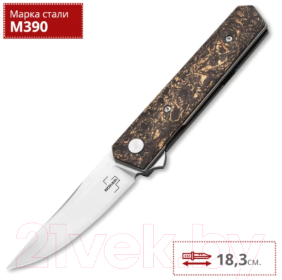 Нож складной Boker Plus Kwaiken Compact Flipper Marble Carbon Copper / 01BO196