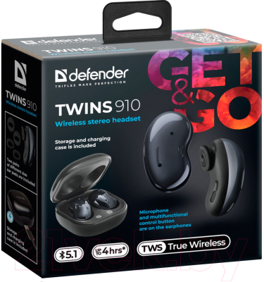 Беспроводные наушники Defender Twins 910 / 63912