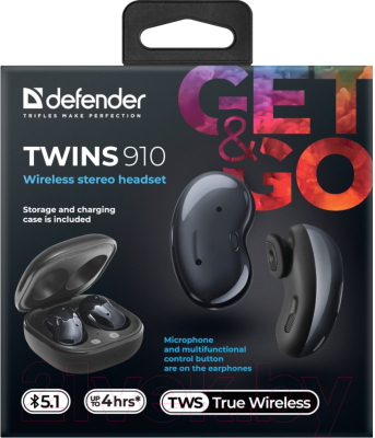 Беспроводные наушники Defender Twins 910 / 63912