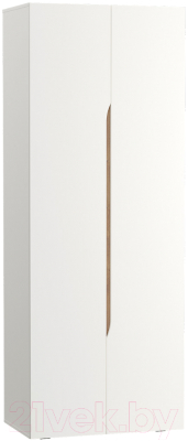 Шкаф Mobi Муссон 13.198 двухстворчатый (белый PE шагрень/дуб эндгрейн элегантный) - фото