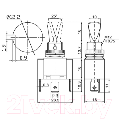 Переключатель Rexant ON-OFF 36-4353