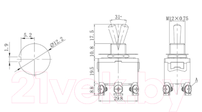 Переключатель Rexant ON-ON 06-0327-B