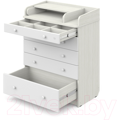 Комод пеленальный Mihaylov Design Maks 805 с органайзером (сосна касцина/белый)