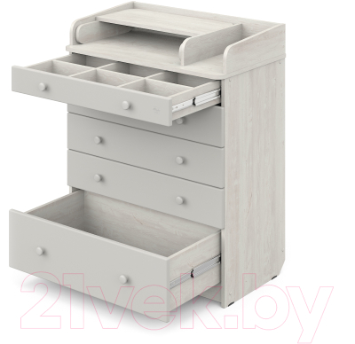 Комод пеленальный Атон Maks 805 с органайзером (сосна касцина/серый)