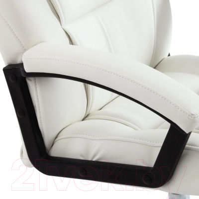 Кресло офисное Tetchair Bergamo кожзам (хром/белый 36-01)