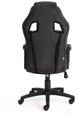 Кресло геймерское Tetchair Driver флок/ткань (черный/серый)