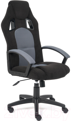 Кресло геймерское Tetchair Driver флок/ткань (черный/серый)