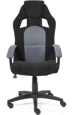 Кресло геймерское Tetchair Driver флок/ткань (черный/серый)