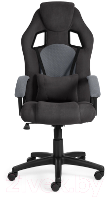 Кресло геймерское Tetchair Driver флок/ткань (черный/серый)