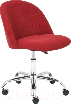 Кресло офисное Tetchair Melody флок (бордовый) - фото