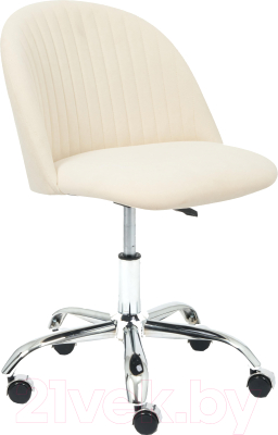 Кресло офисное Tetchair Melody флок (молочный) - фото