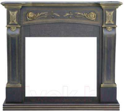 Портал для камина Смолком Turin MB/JUP/SYM26 (темный орех / патина золото) - фото