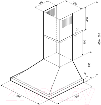Вытяжка купольная Krona Bella Retro 600 Black PB / КА-00001967