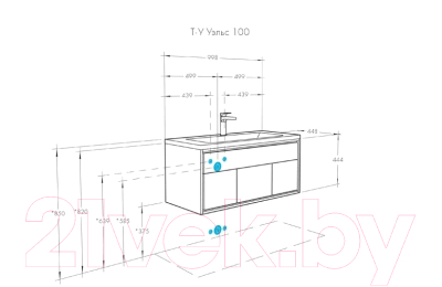 Тумба под умывальник Акватон Уэльс 100 (1A267601WA6A0)