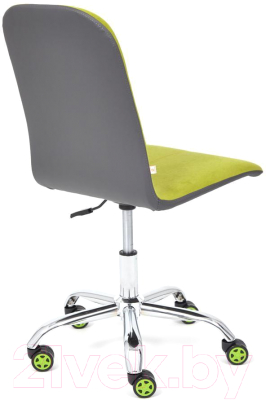 Кресло офисное Tetchair Rio флок/кожзам (оливковый/металлик)