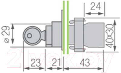 Переключатель Rexant BD21 2P 36-5552