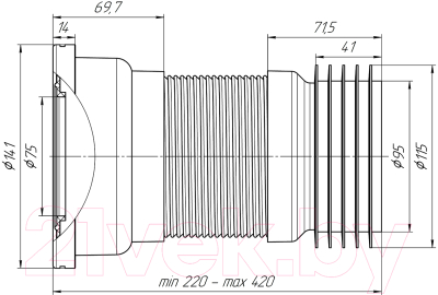 Слив (гофра) Ани Пласт K918