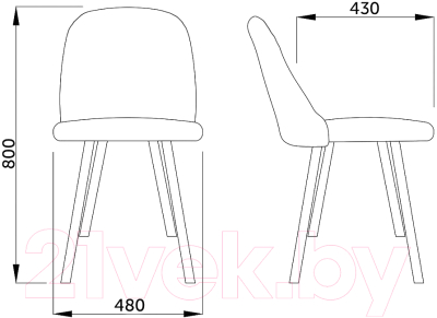 Стул AksHome Honnor (светло-серый 1701-26/дуб)