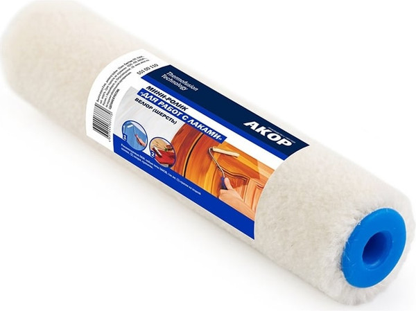 Ролик малярный Акор Велюр для работ с лаками - фото