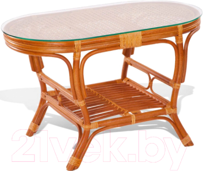 Стол садовый Мир Ротанга 02/15А-OV (коньяк) - фото