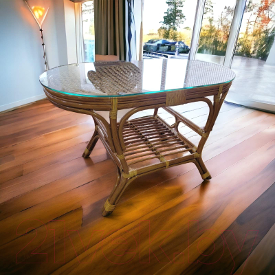 Стол садовый Мир Ротанга 02/15А-OV (коньяк)