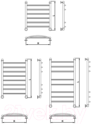 Полотенцесушитель водяной Luxon Vega 80x50