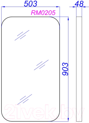 Зеркало Aqwella RM0205BLK